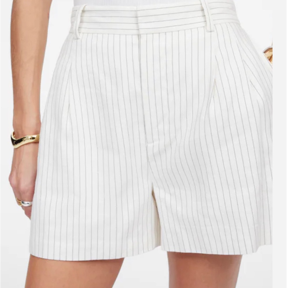 Madewell White Pinstripe Bermuda Shorts